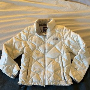 White Northface XS 550 puffer jacket